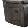 Fabric Manual Recliner Chair with Pillow Top Arms, Gray