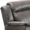 Fabric Manual Recliner Chair with Pillow Top Arms, Gray