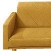 Fabric Adjustable Sofa with Chevron Pattern and Splayed Legs, Yellow