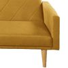Fabric Adjustable Sofa with Chevron Pattern and Splayed Legs, Yellow