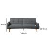 Fabric Adjustable Sofa with Square Tufted Back, Light Gray