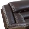 37 Inches Leatherette Glider Recliner with Pillow Arms, Dark Brown
