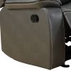 37 Inches Leatherette Glider Recliner with Pillow Arms, Gray