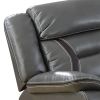 37 Inches Leatherette Glider Recliner with Pillow Arms, Gray