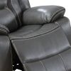 37 Inches Leatherette Glider Recliner with Pillow Arms, Gray