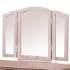 Vanity Set with Turned Tapered Legs and Three Piece Mirror, Rose Gold