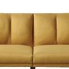 Adjustable Upholstered Sofa with Track Armrests and Angled Legs, Yellow