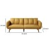 Adjustable Upholstered Sofa with Track Armrests and Angled Legs, Yellow