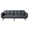Adjustable Upholstered Sofa with Track Armrests and Angled Legs, Light Gray