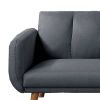 Adjustable Upholstered Sofa with Track Armrests and Angled Legs, Light Gray