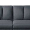 Adjustable Upholstered Sofa with Track Armrests and Angled Legs, Light Gray