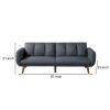Adjustable Upholstered Sofa with Track Armrests and Angled Legs, Light Gray