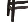 18 Inch Wooden Stool with Upholstered Cushion Seat, Set of 2, Gray and Red