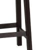 18 Inch Wooden Stool with Upholstered Cushion Seat, Set of 2, Gray and Red