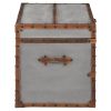 33.5 Inches Wooden Storage Trunk with Bolt Trim, Gray