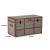 33.5 Inches Wooden Storage Trunk with Bolt Trim, Gray