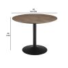 30 Inch Round Wooden Top Modern Dining Table, Black and Brown