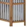 Industrial 3 Panel Foldable Screen with Corrugated Design,Silver and Brown
