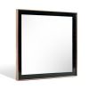 Dual Tone Stainless Steel Frame Wall Mirror, Black and Gold