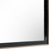 Dual Tone Stainless Steel Frame Wall Mirror, Black and Gold