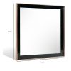 Dual Tone Stainless Steel Frame Wall Mirror, Black and Gold
