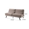 Fabric Futon Sofa with Split Back and Angled Legs, Gray