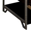2 Drawer Wooden Coffee Table with Open Shelf, Dark Brown