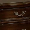 3 Drawer Wooden Nightstand with Decorative Accent and USB Plugin, Brown