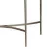 Semicircular Glass Top Sofa Table with Sleek Tapered Legs, Silver