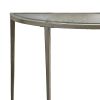 Semicircular Glass Top Sofa Table with Sleek Tapered Legs, Silver