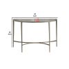Semicircular Glass Top Sofa Table with Sleek Tapered Legs, Silver