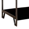 1 Drawer Wooden End Table with Metal Frame, Brown