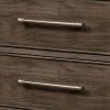 2 Drawer Wooden Nightstand with Metal Bar Pulls and USB Port, Brown