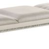 Tufted Leatherette Seater Wooden Bench with Mirror Accents, White