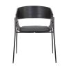 18.5 Inches Round Back Leatherette Dining Chair, Set of 2, Black