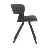 18 Inches Curved Padded Dining Chair with Angled Legs, Black