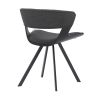 18 Inches Curved Padded Dining Chair with Angled Legs, Black