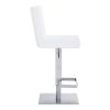 Leatherette Swivel Barstool with Adjustable Height, White