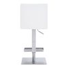 Leatherette Swivel Barstool with Adjustable Height, White