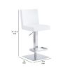 Leatherette Swivel Barstool with Adjustable Height, White