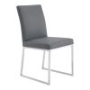 20 Inches Leatherette Metal Frame Dining Chair, Set of 2, Gray
