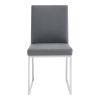 20 Inches Leatherette Metal Frame Dining Chair, Set of 2, Gray