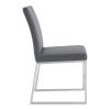 20 Inches Leatherette Metal Frame Dining Chair, Set of 2, Gray
