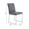 20 Inches Leatherette Metal Frame Dining Chair, Set of 2, Gray