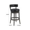 31 Inches Nailhead Trim Leatherette Swivel Barstool, Gray