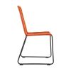 18.5 Inches Fishbone Weaved Metal Dining Chair, Set of 2, Orange