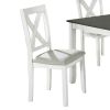 5 Piece Dining Table Set with Padded Seat and X Back, White