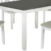 5 Piece Dining Table Set with Padded Seat and X Back, White