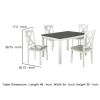 5 Piece Dining Table Set with Padded Seat and X Back, White
