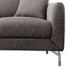 54 Inches Loveseat with Fabric Padded Seat and Metal Legs, Gray